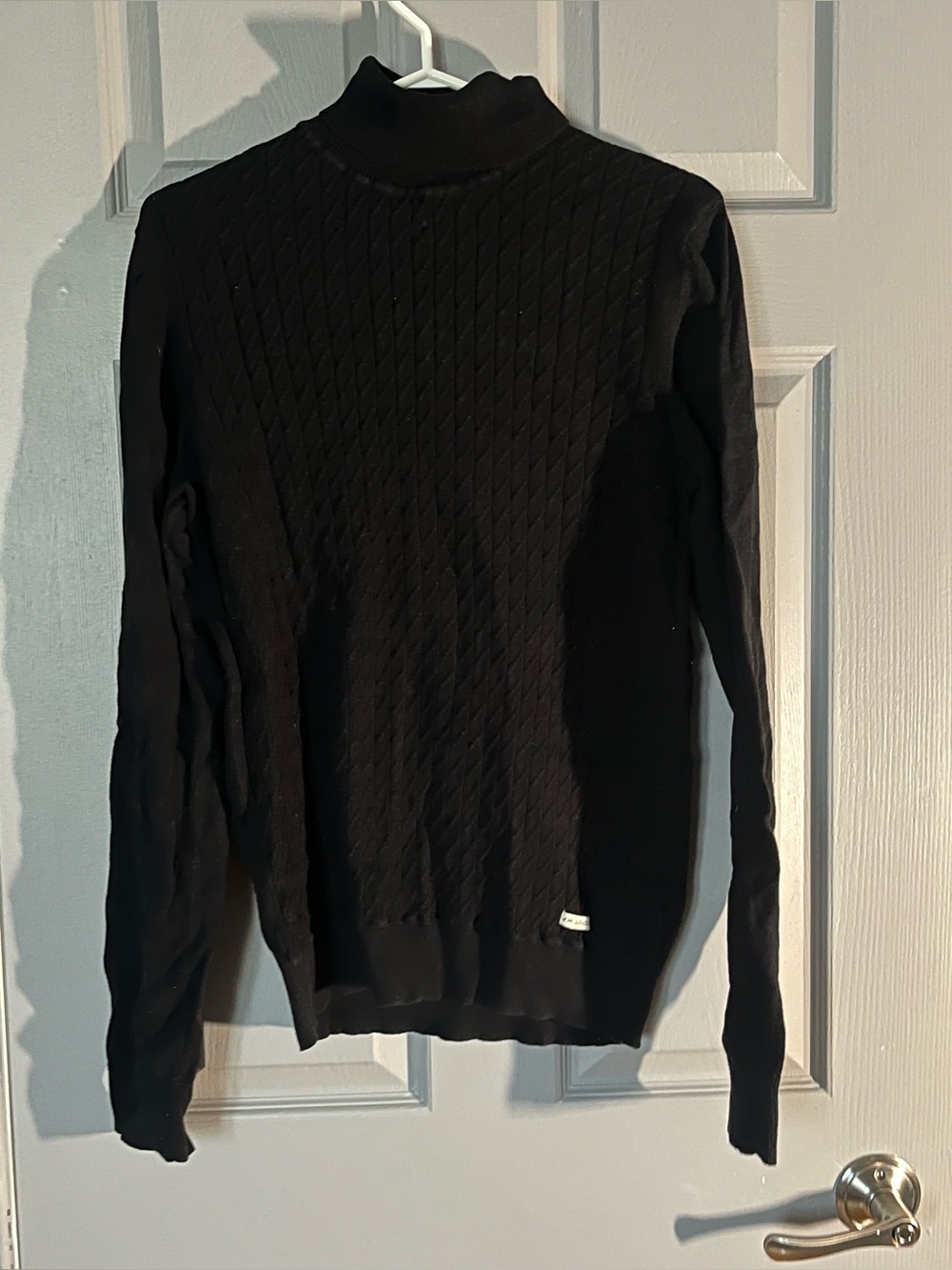 A.M. London Black Men's Mock Neck Quilted Sweater Size Medium